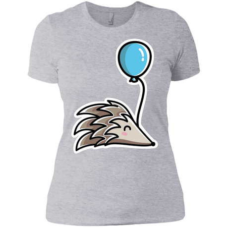 T-Shirts Heather Grey / X-Small Kawaii Hedgehog with Balloon Women's Premium T-Shirt