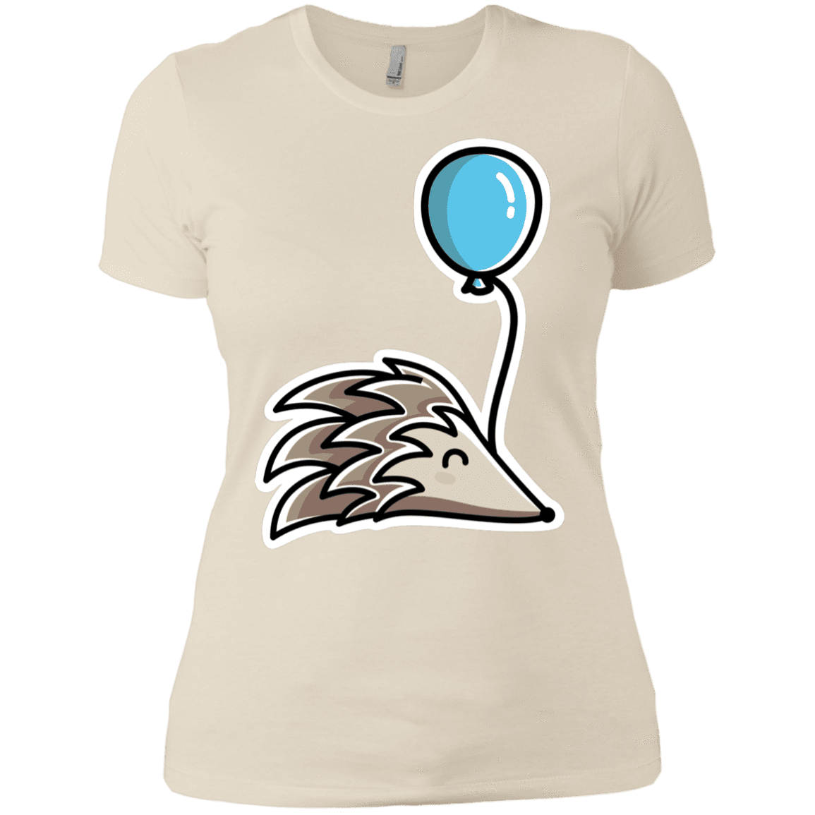 T-Shirts Ivory/ / X-Small Kawaii Hedgehog with Balloon Women's Premium T-Shirt