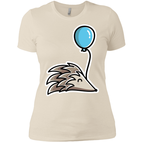 T-Shirts Ivory/ / X-Small Kawaii Hedgehog with Balloon Women's Premium T-Shirt