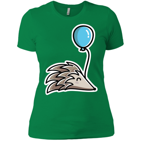 T-Shirts Kelly Green / X-Small Kawaii Hedgehog with Balloon Women's Premium T-Shirt