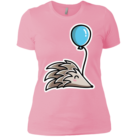 T-Shirts Light Pink / X-Small Kawaii Hedgehog with Balloon Women's Premium T-Shirt