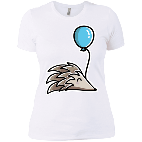 T-Shirts White / X-Small Kawaii Hedgehog with Balloon Women's Premium T-Shirt