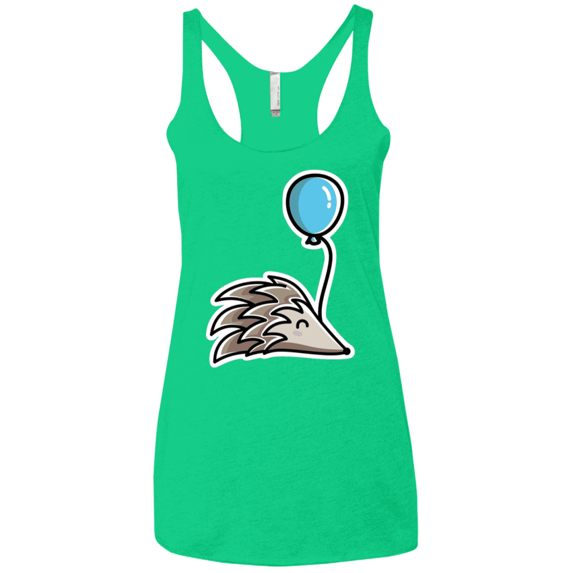 T-Shirts Envy / X-Small Kawaii Hedgehog with Balloon Women's Triblend Racerback Tank