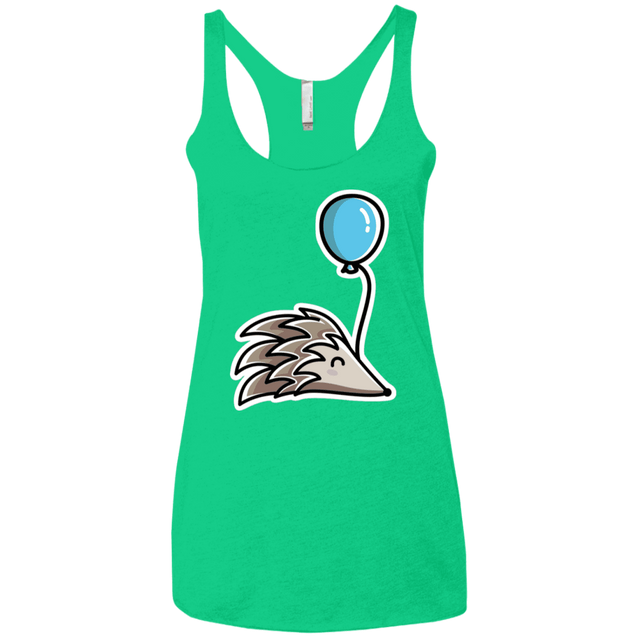 T-Shirts Envy / X-Small Kawaii Hedgehog with Balloon Women's Triblend Racerback Tank