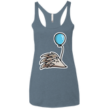 T-Shirts Indigo / X-Small Kawaii Hedgehog with Balloon Women's Triblend Racerback Tank