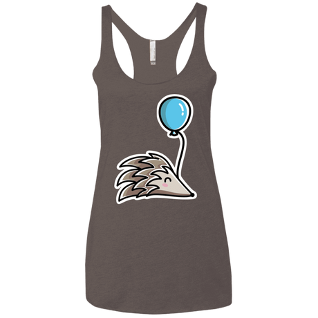 T-Shirts Macchiato / X-Small Kawaii Hedgehog with Balloon Women's Triblend Racerback Tank