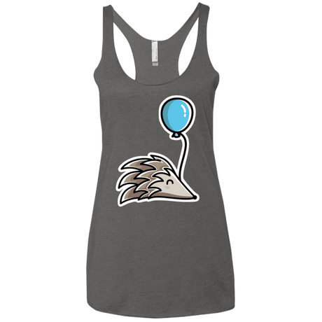 T-Shirts Premium Heather / X-Small Kawaii Hedgehog with Balloon Women's Triblend Racerback Tank