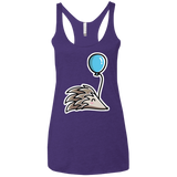 T-Shirts Purple Rush / X-Small Kawaii Hedgehog with Balloon Women's Triblend Racerback Tank