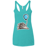 T-Shirts Tahiti Blue / X-Small Kawaii Hedgehog with Balloon Women's Triblend Racerback Tank