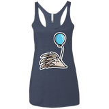 T-Shirts Vintage Navy / X-Small Kawaii Hedgehog with Balloon Women's Triblend Racerback Tank