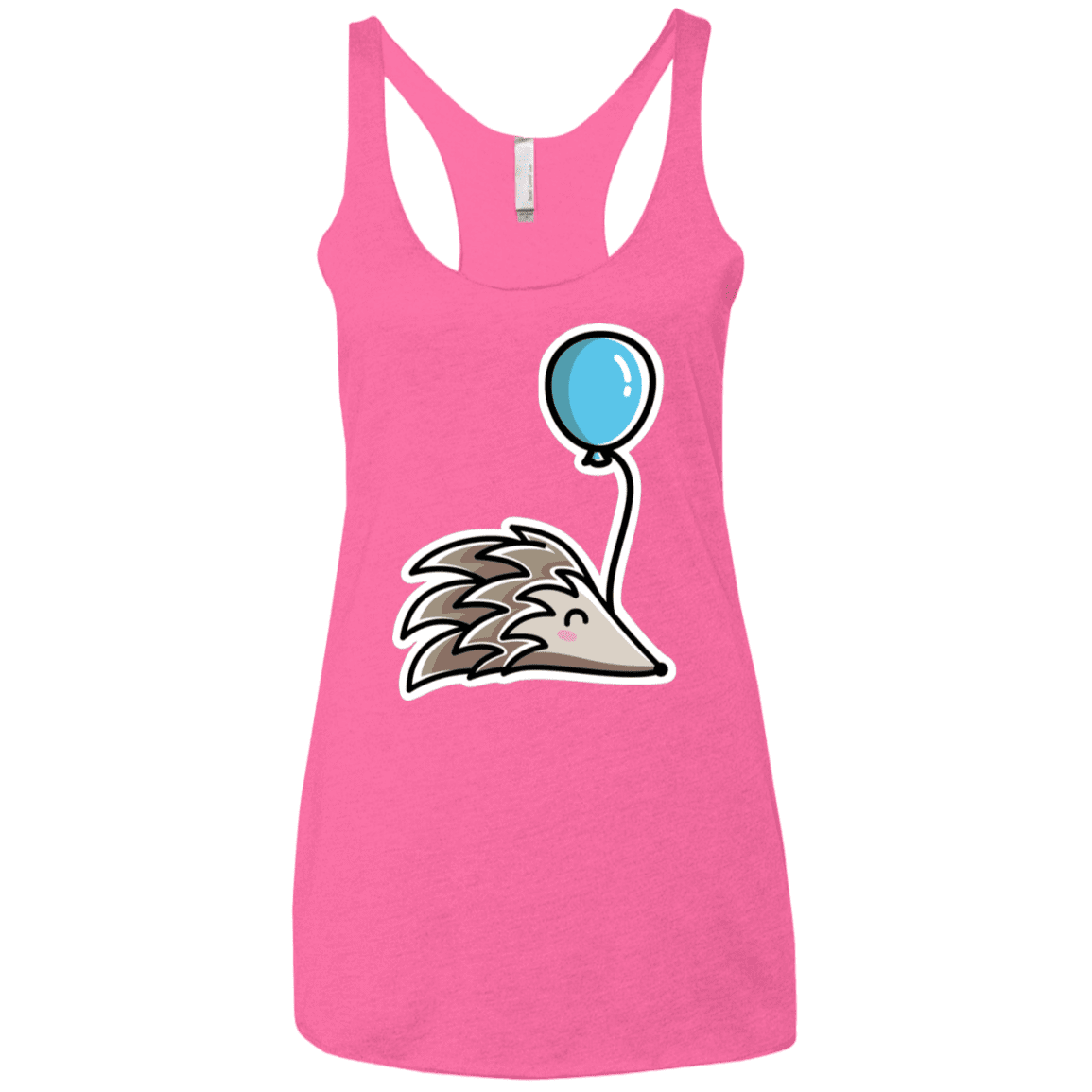 T-Shirts Vintage Pink / X-Small Kawaii Hedgehog with Balloon Women's Triblend Racerback Tank
