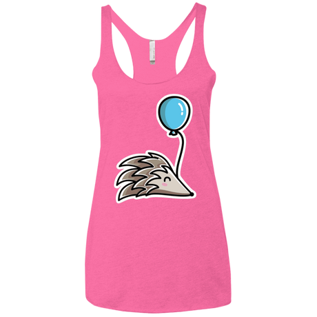 T-Shirts Vintage Pink / X-Small Kawaii Hedgehog with Balloon Women's Triblend Racerback Tank