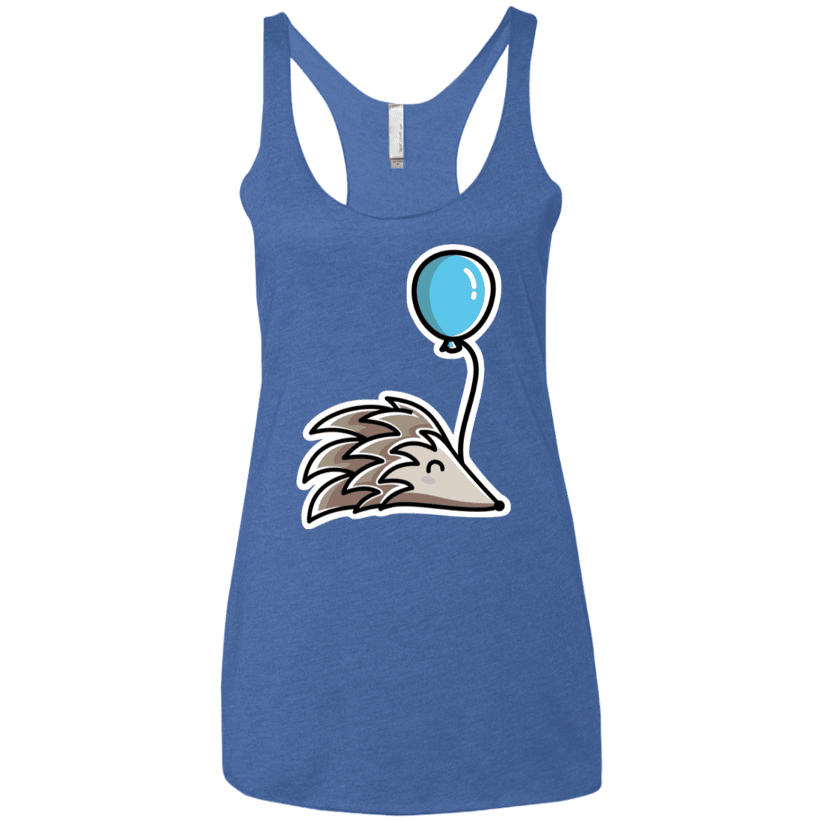 T-Shirts Vintage Royal / X-Small Kawaii Hedgehog with Balloon Women's Triblend Racerback Tank