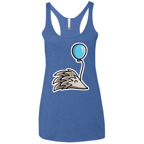 T-Shirts Vintage Royal / X-Small Kawaii Hedgehog with Balloon Women's Triblend Racerback Tank