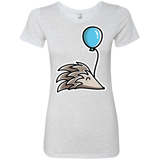 T-Shirts Heather White / S Kawaii Hedgehog with Balloon Women's Triblend T-Shirt