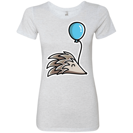T-Shirts Heather White / S Kawaii Hedgehog with Balloon Women's Triblend T-Shirt