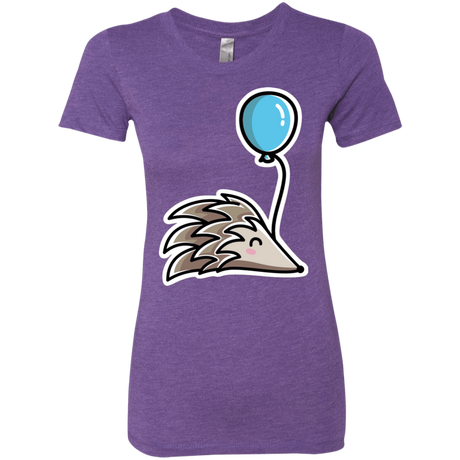 T-Shirts Purple Rush / S Kawaii Hedgehog with Balloon Women's Triblend T-Shirt