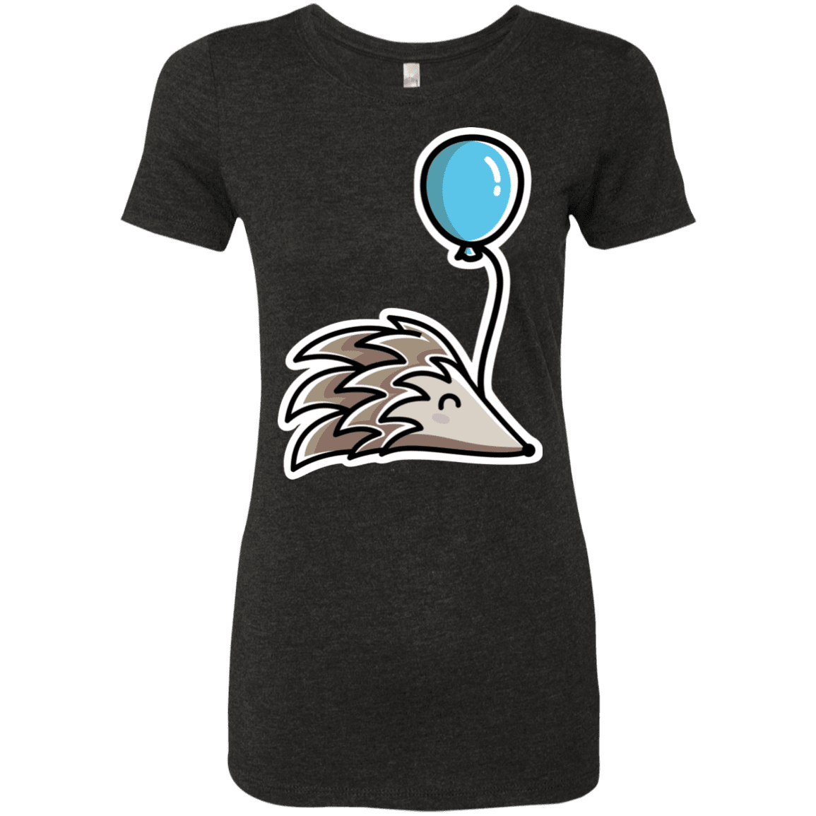 T-Shirts Vintage Black / S Kawaii Hedgehog with Balloon Women's Triblend T-Shirt