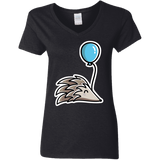 T-Shirts Black / S Kawaii Hedgehog with Balloon Women's V-Neck T-Shirt