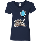 T-Shirts Navy / S Kawaii Hedgehog with Balloon Women's V-Neck T-Shirt