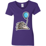 T-Shirts Purple / S Kawaii Hedgehog with Balloon Women's V-Neck T-Shirt