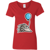 T-Shirts Red / S Kawaii Hedgehog with Balloon Women's V-Neck T-Shirt