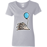 T-Shirts Sport Grey / S Kawaii Hedgehog with Balloon Women's V-Neck T-Shirt