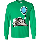 T-Shirts Irish Green / YS Kawaii Hedgehog with Balloon Youth Long Sleeve T-Shirt