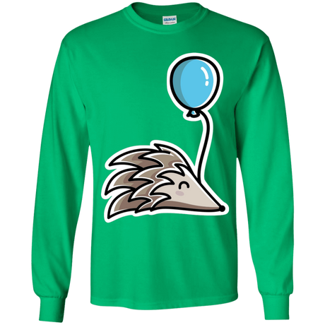 T-Shirts Irish Green / YS Kawaii Hedgehog with Balloon Youth Long Sleeve T-Shirt