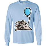 T-Shirts Light Blue / YS Kawaii Hedgehog with Balloon Youth Long Sleeve T-Shirt