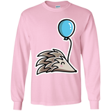 T-Shirts Light Pink / YS Kawaii Hedgehog with Balloon Youth Long Sleeve T-Shirt