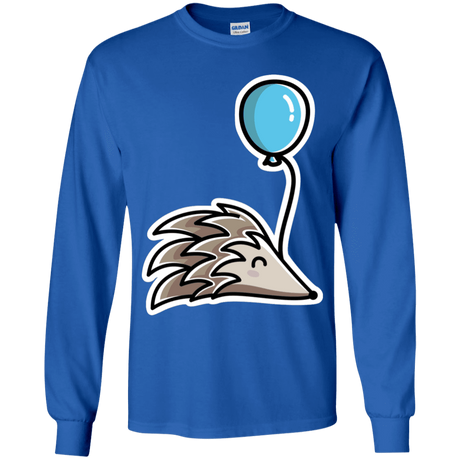 T-Shirts Royal / YS Kawaii Hedgehog with Balloon Youth Long Sleeve T-Shirt