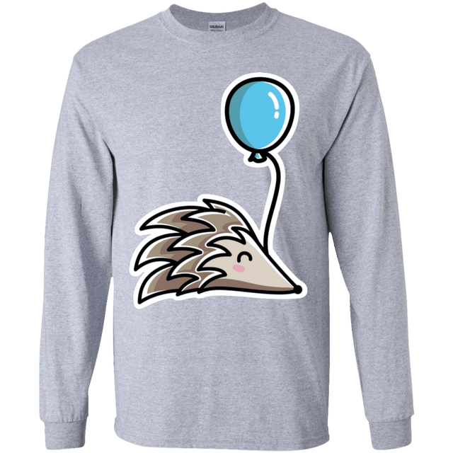 T-Shirts Sport Grey / YS Kawaii Hedgehog with Balloon Youth Long Sleeve T-Shirt