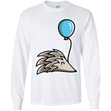 T-Shirts White / YS Kawaii Hedgehog with Balloon Youth Long Sleeve T-Shirt
