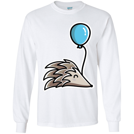 T-Shirts White / YS Kawaii Hedgehog with Balloon Youth Long Sleeve T-Shirt