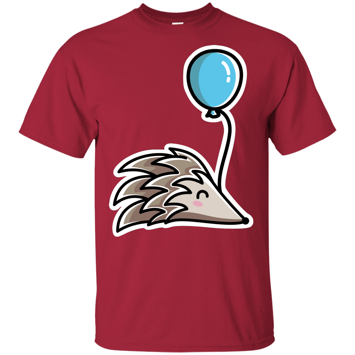 T-Shirts Cardinal / YXS Kawaii Hedgehog with Balloon Youth T-Shirt