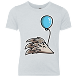 T-Shirts Heather White / YXS Kawaii Hedgehog with Balloon Youth Triblend T-Shirt