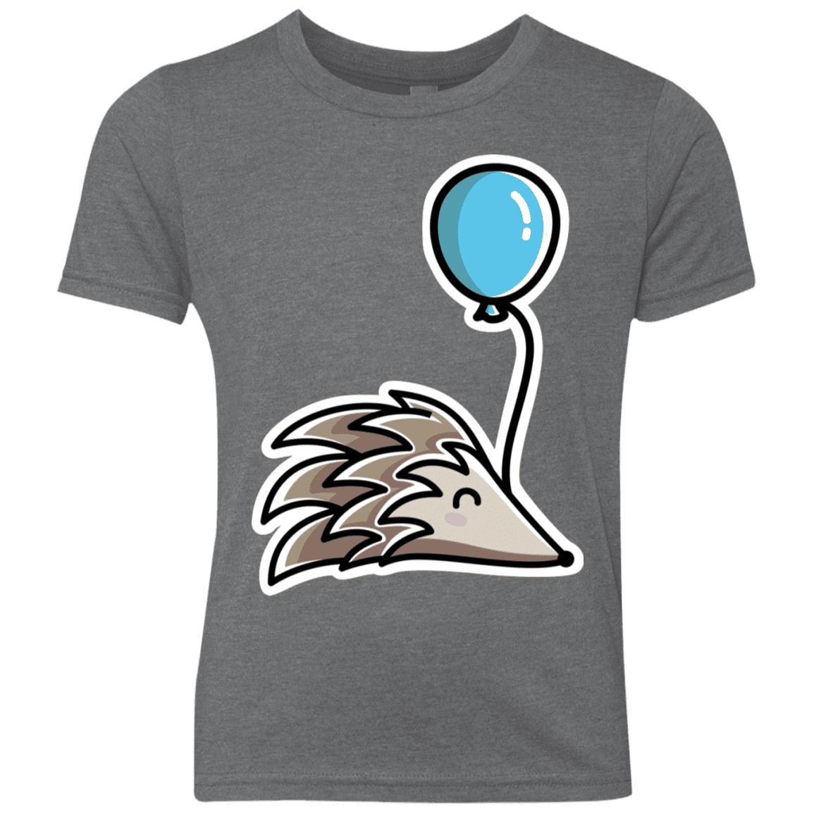 T-Shirts Premium Heather / YXS Kawaii Hedgehog with Balloon Youth Triblend T-Shirt