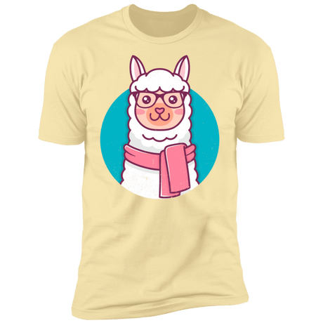 T-Shirts Banana Cream / S Kawaii Hipster Llama Men's Premium T-Shirt