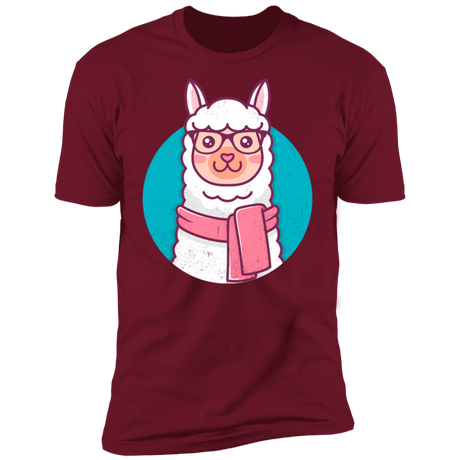 T-Shirts Cardinal / S Kawaii Hipster Llama Men's Premium T-Shirt