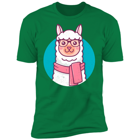 T-Shirts Kelly Green / S Kawaii Hipster Llama Men's Premium T-Shirt