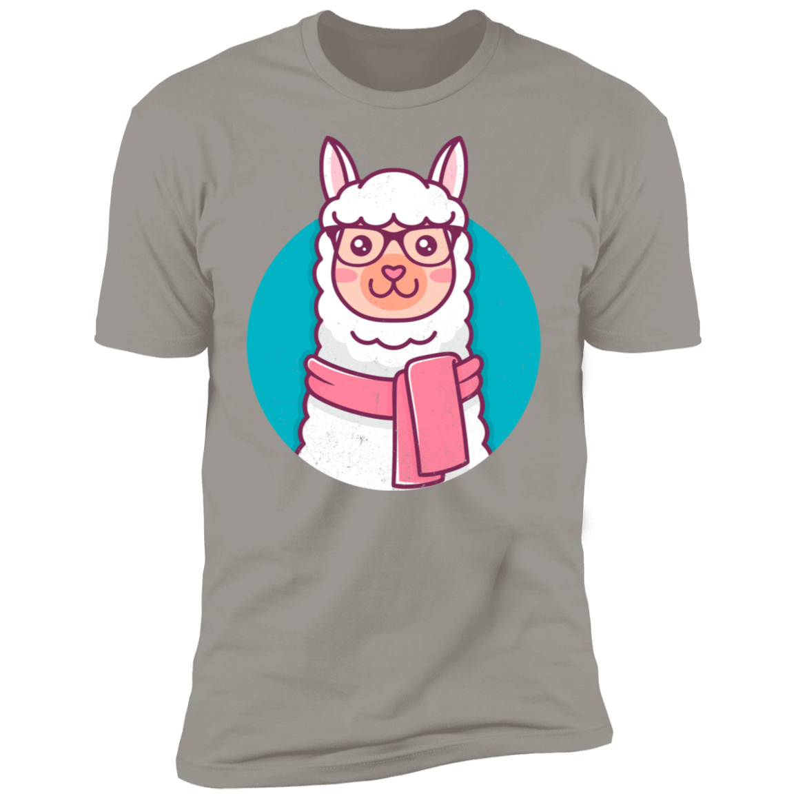 T-Shirts Light Grey / S Kawaii Hipster Llama Men's Premium T-Shirt