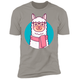 T-Shirts Light Grey / S Kawaii Hipster Llama Men's Premium T-Shirt
