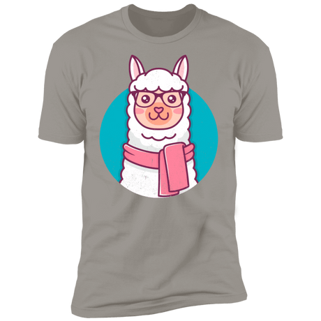 T-Shirts Light Grey / S Kawaii Hipster Llama Men's Premium T-Shirt