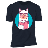 T-Shirts Midnight Navy / S Kawaii Hipster Llama Men's Premium T-Shirt