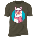 T-Shirts Military Green / S Kawaii Hipster Llama Men's Premium T-Shirt