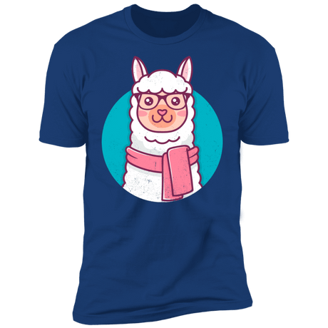 T-Shirts Royal / S Kawaii Hipster Llama Men's Premium T-Shirt