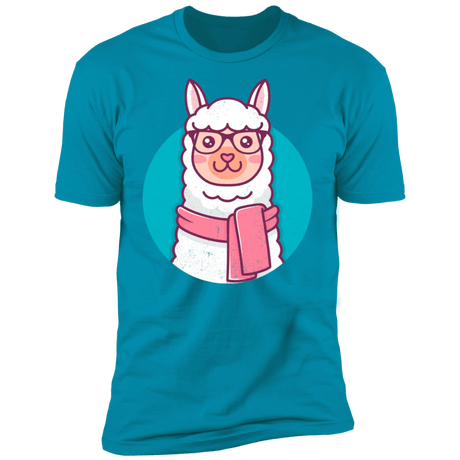 T-Shirts Turquoise / S Kawaii Hipster Llama Men's Premium T-Shirt
