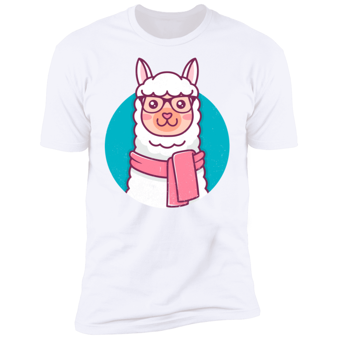 T-Shirts White / S Kawaii Hipster Llama Men's Premium T-Shirt