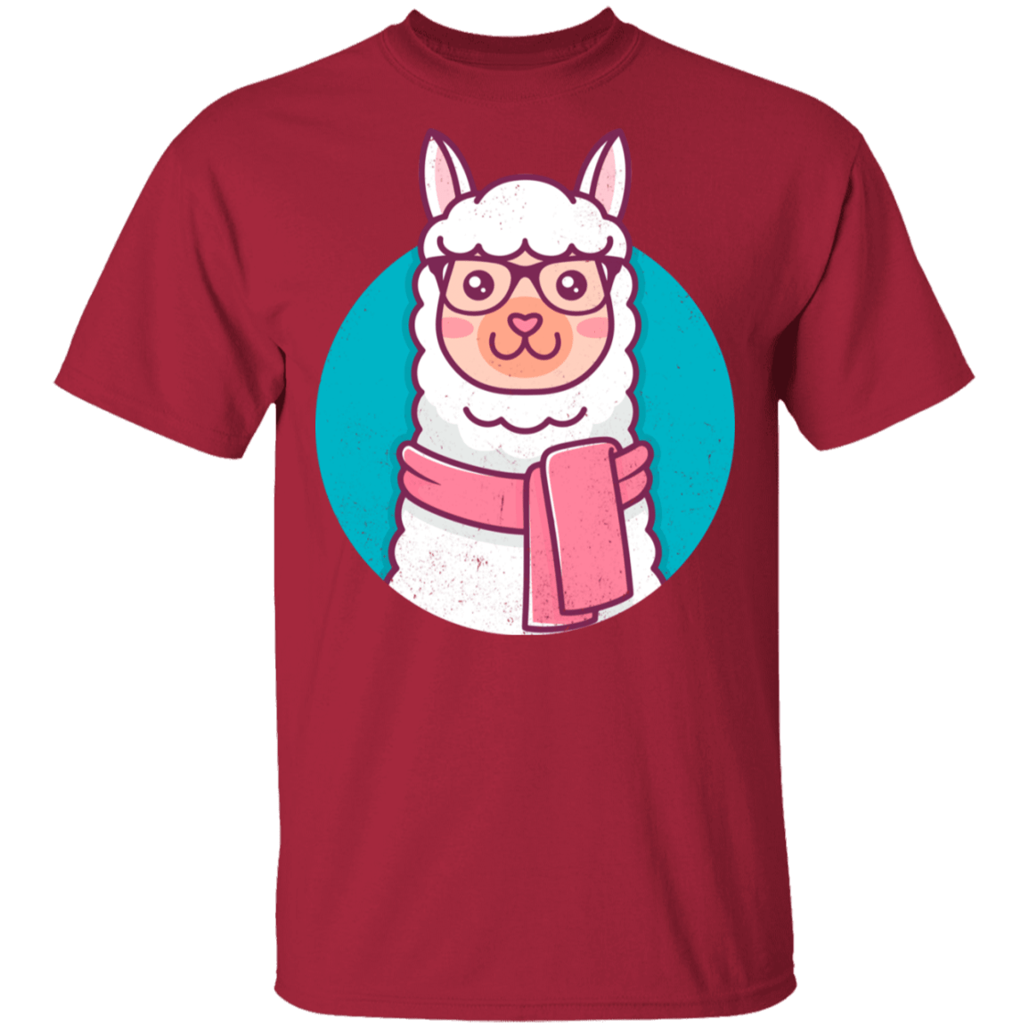 T-Shirts Cardinal / S Kawaii Hipster Llama T-Shirt